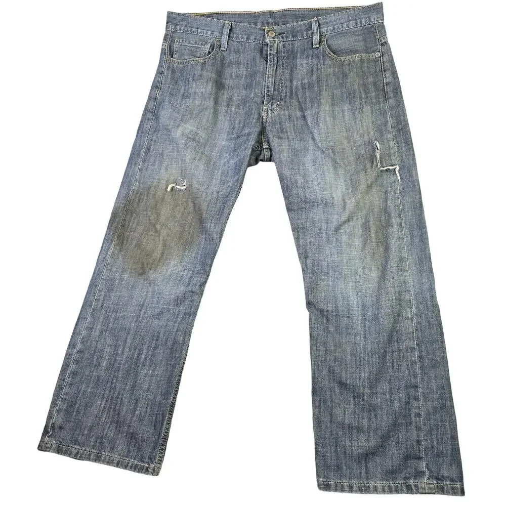 Levi's 569 Loose Straight Jeans Men's 36x30 (39x29 actual) Distressed Hobo Skate